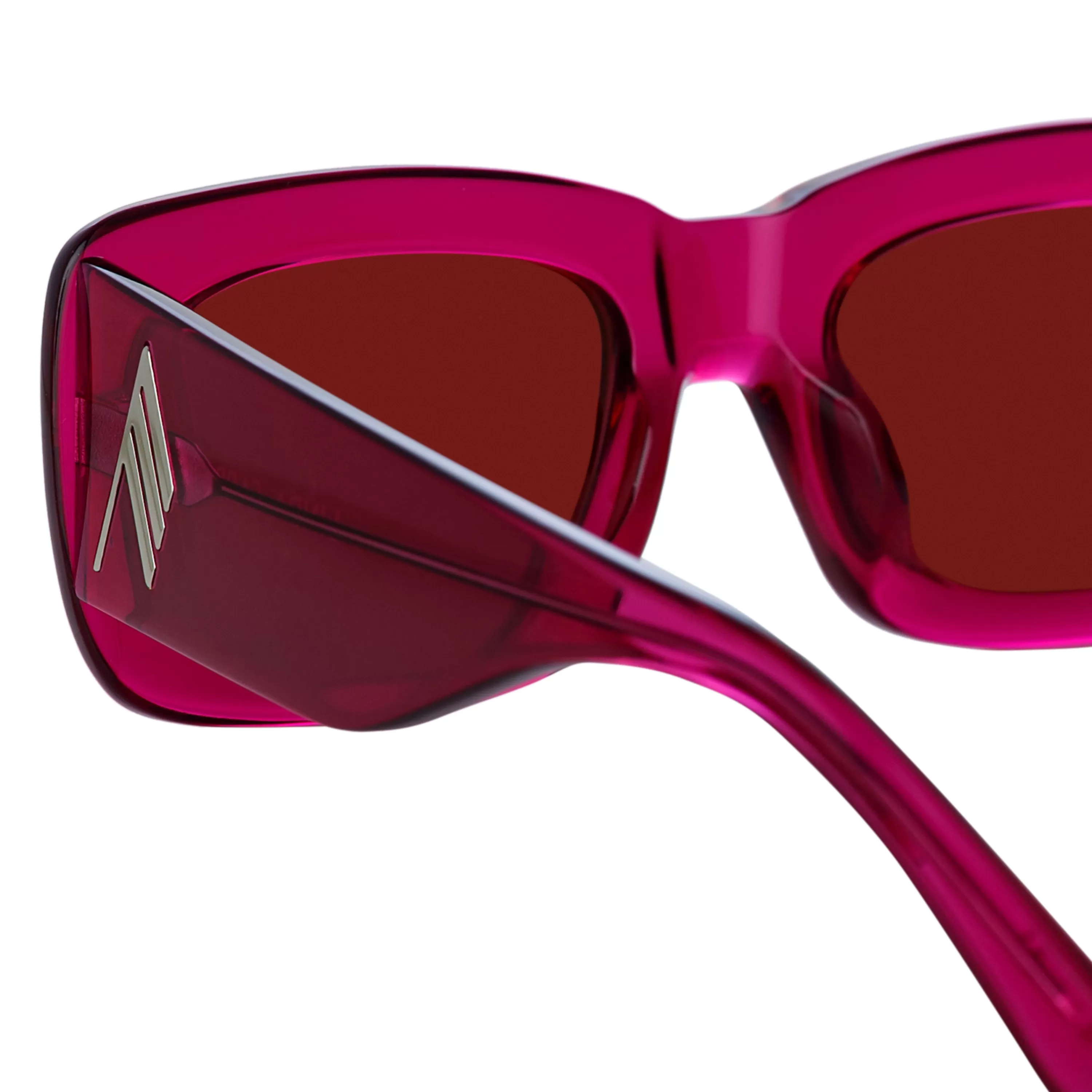 the_attico_marfa_rectangular_sunglasses_in_maroon_2.webp LINDA FARROW (U.K.) The Attico Marfa Rectangular Sunglasses in Maroon