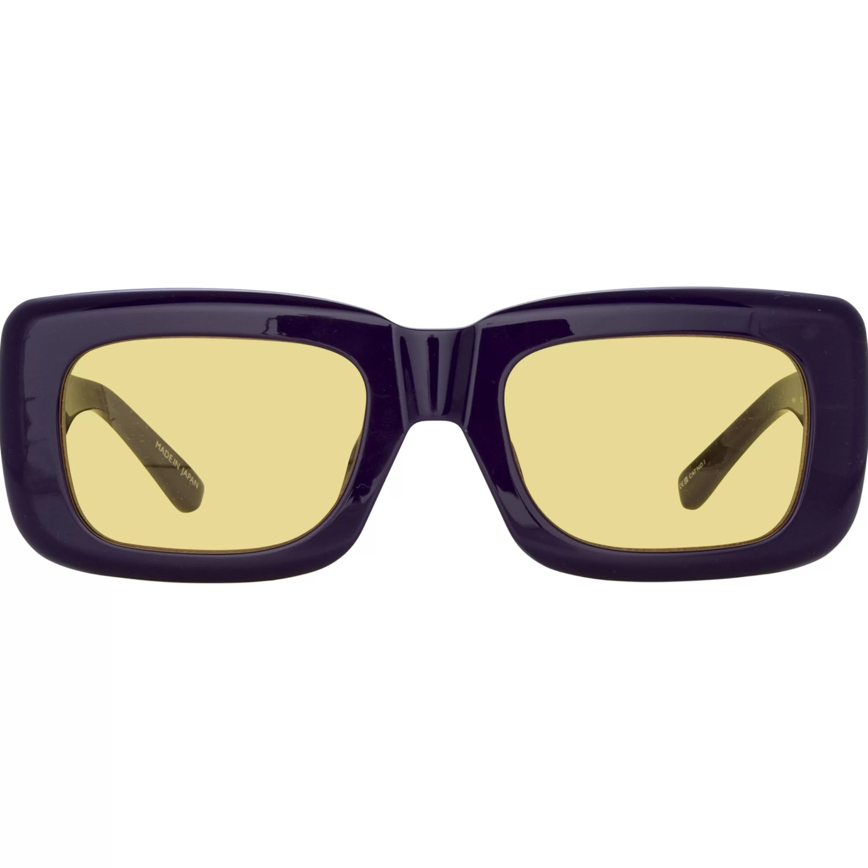 The Attico Marfa Rectangular Sunglasses in Purple and Yellow