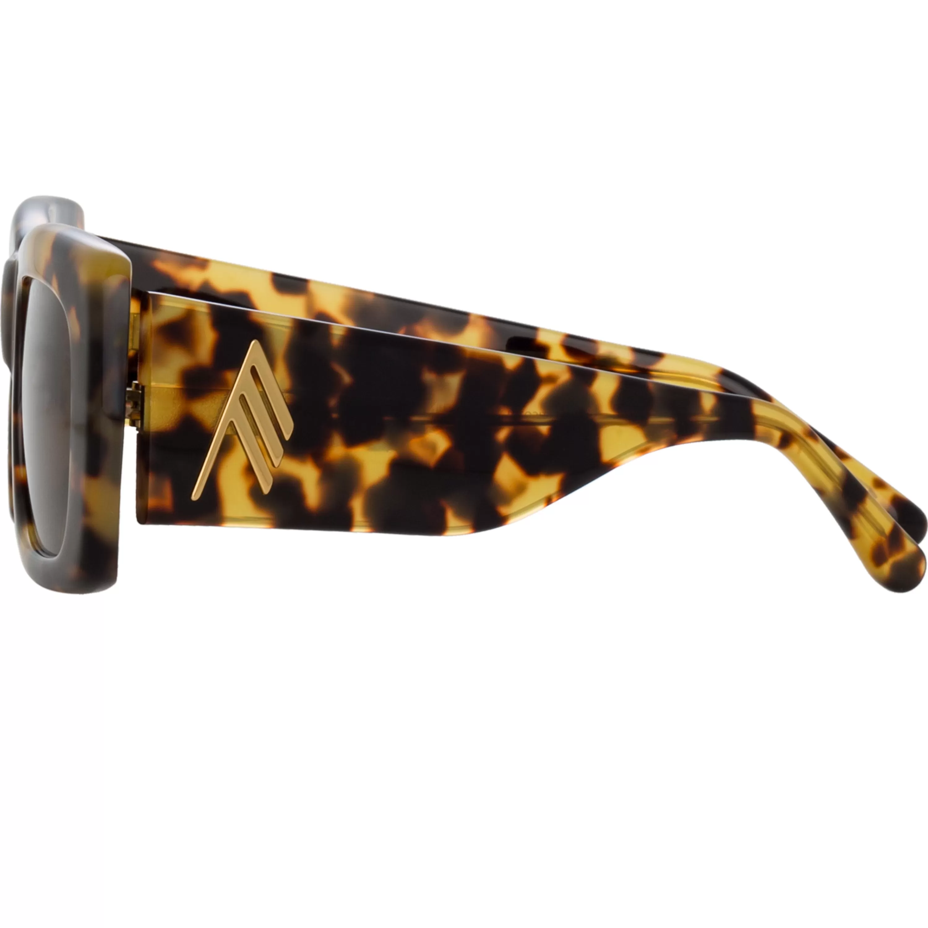 The Attico Marfa Rectangular Sunglasses in Tortoiseshell and Brown