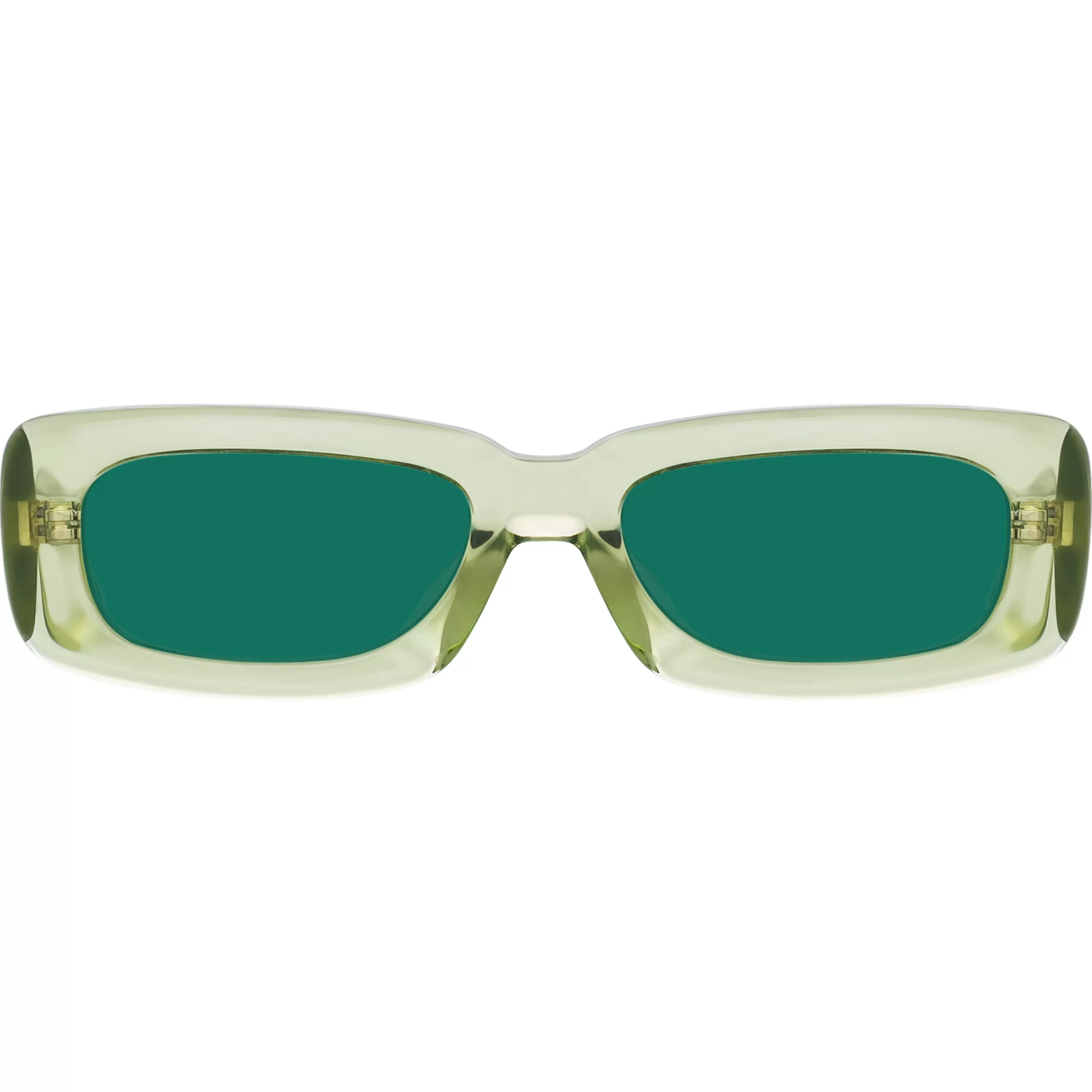 LINDA FARROW (U.K.) The Attico Mini Marfa Sunglasses in Lime