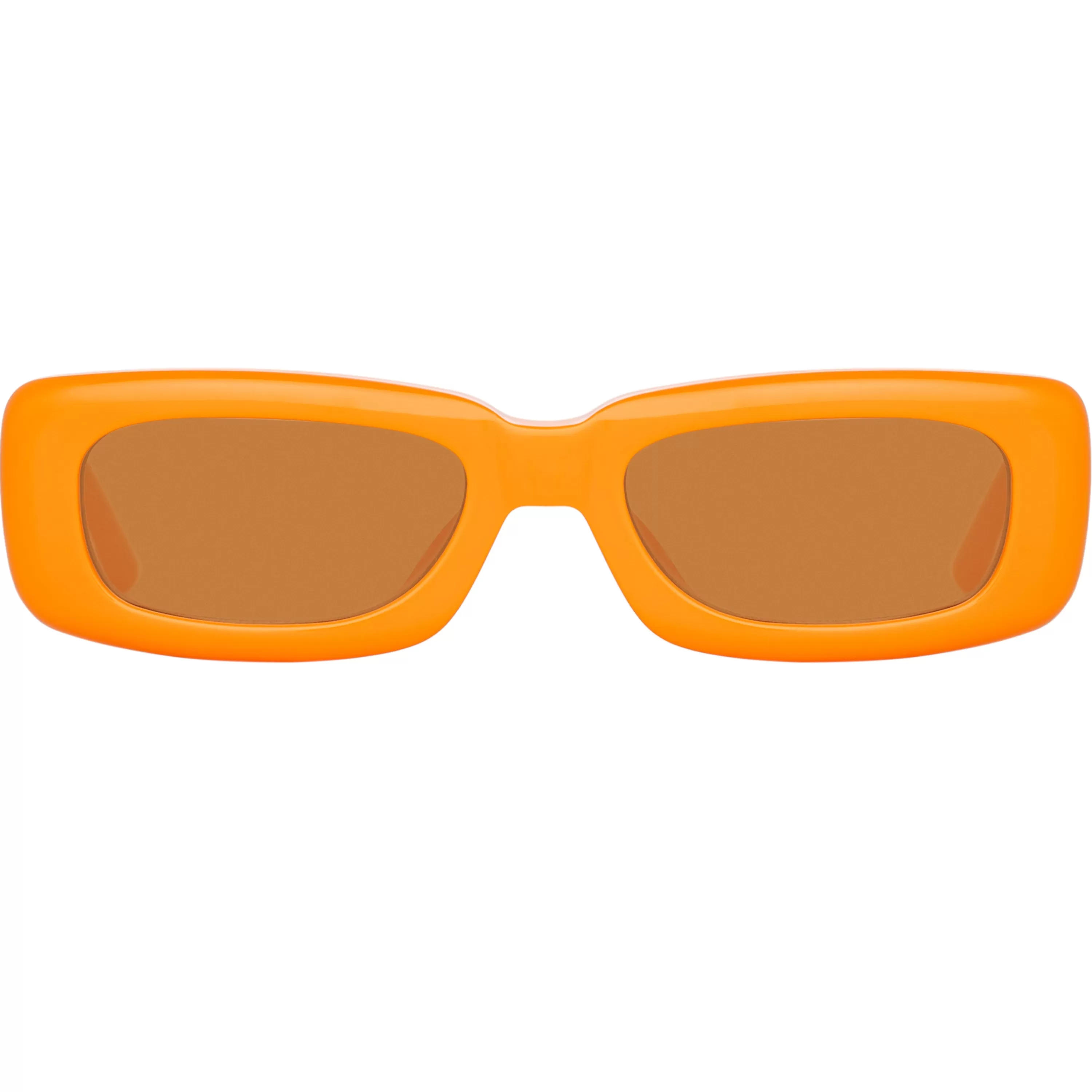LINDA FARROW (U.K.) The Attico Mini Marfa Sunglasses in Orange