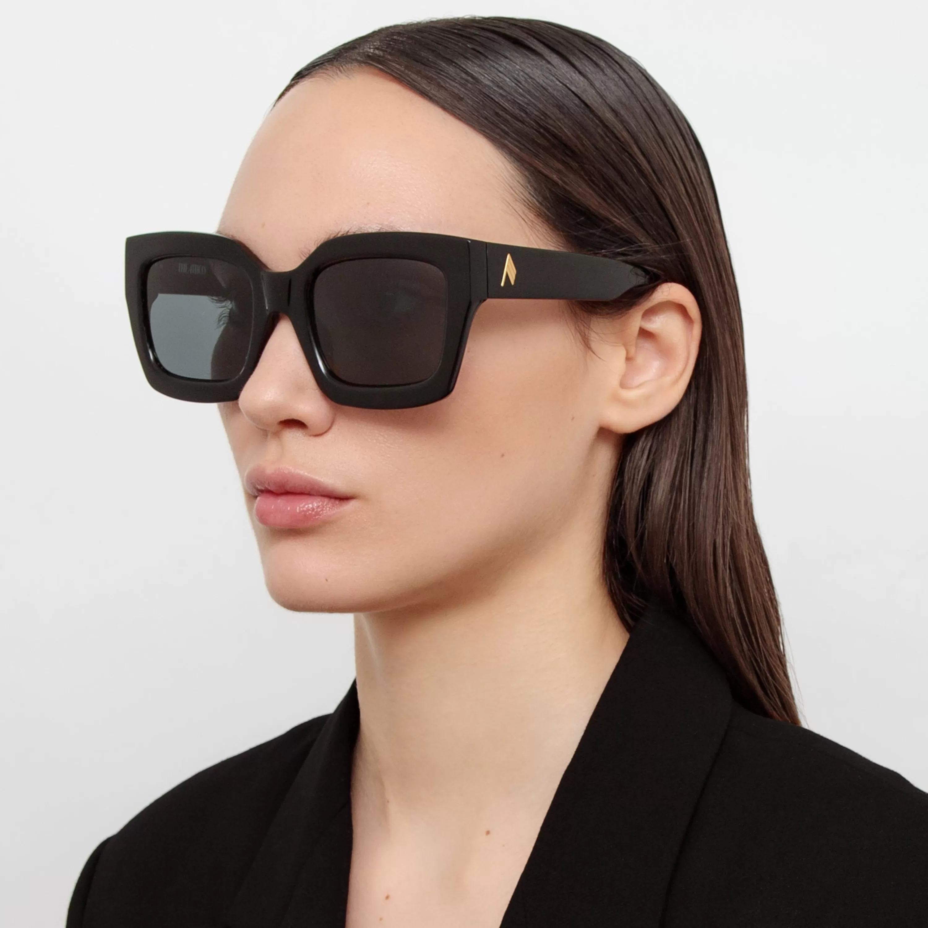 The Attico Selma D-Frame Sunglasses in Black