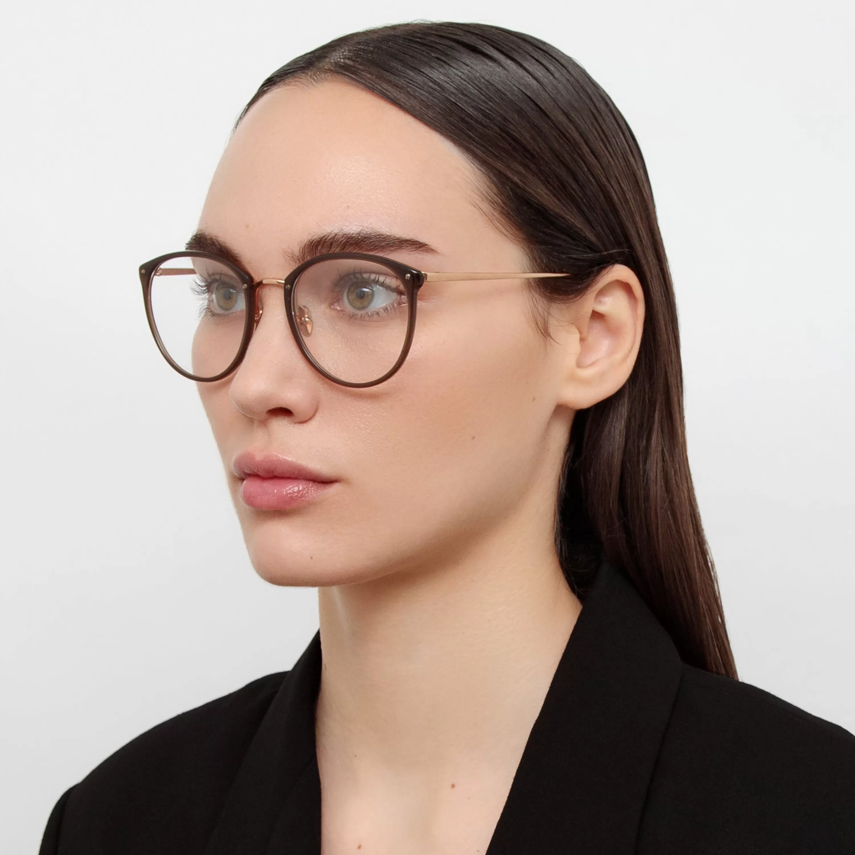 Women Linda Farrow The Calthorpe | Oval Optical Frame in Brown (C6)