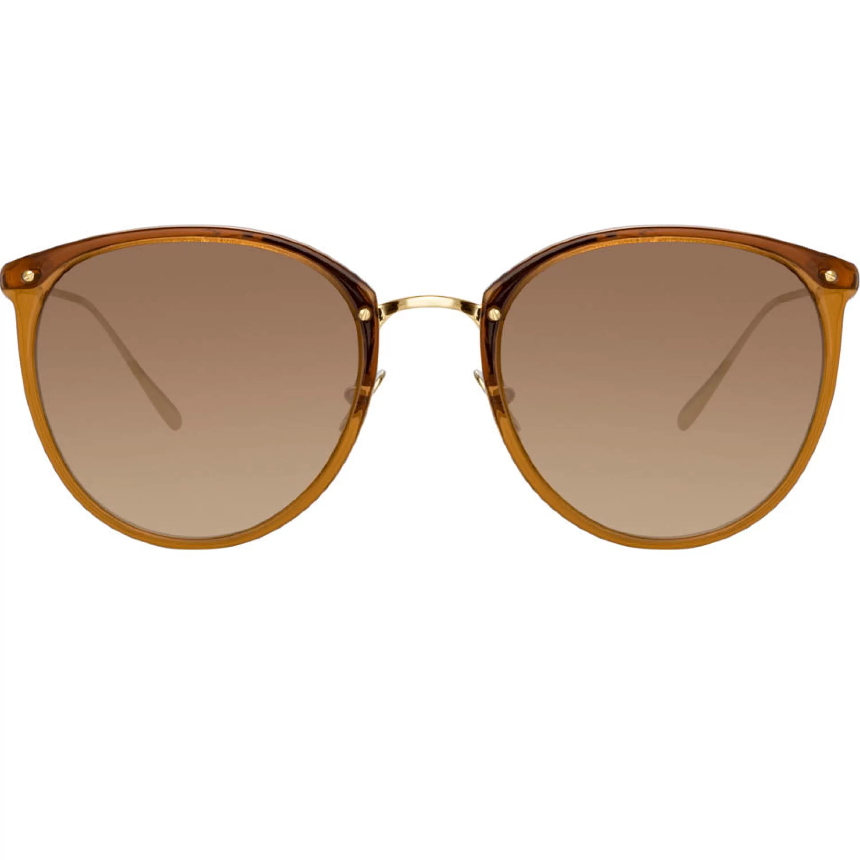 Linda Farrow The Calthorpe | Oval Sunglasses in Brown Frame (C75)
