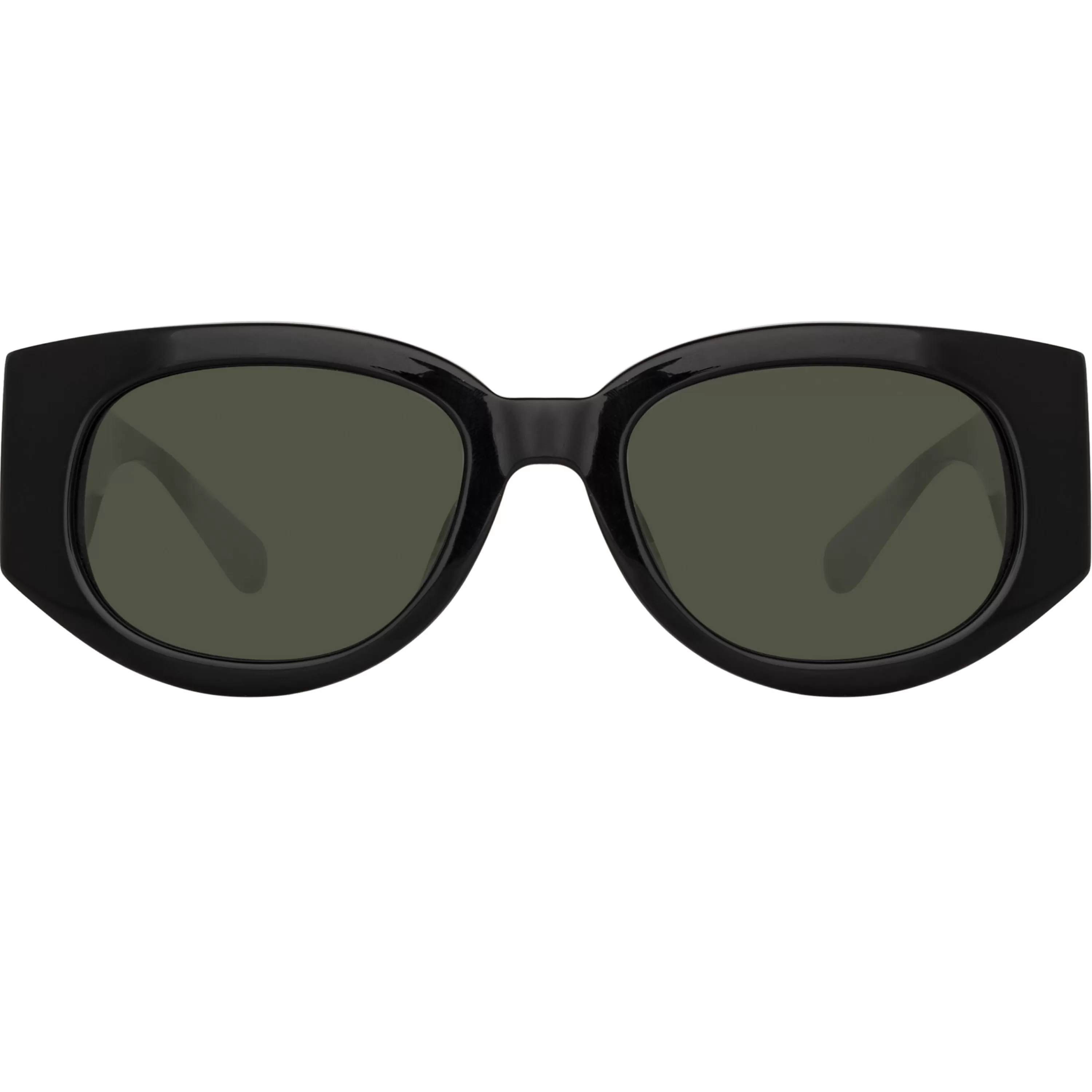 Women Linda Farrow The Debbie | D-Frame Sunglasses in Black (C1)