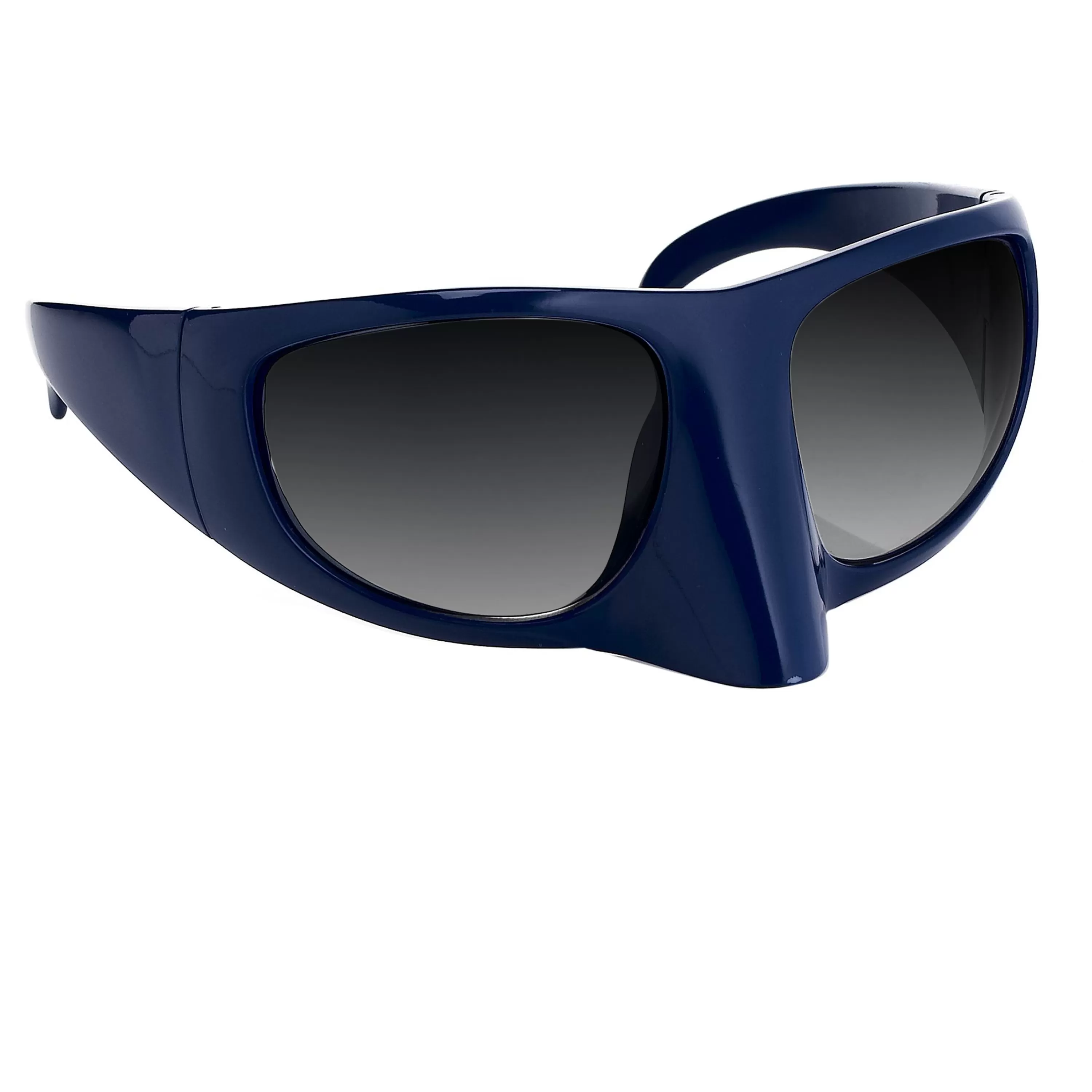LINDA FARROW UK The Mask Sunglasses in Blue