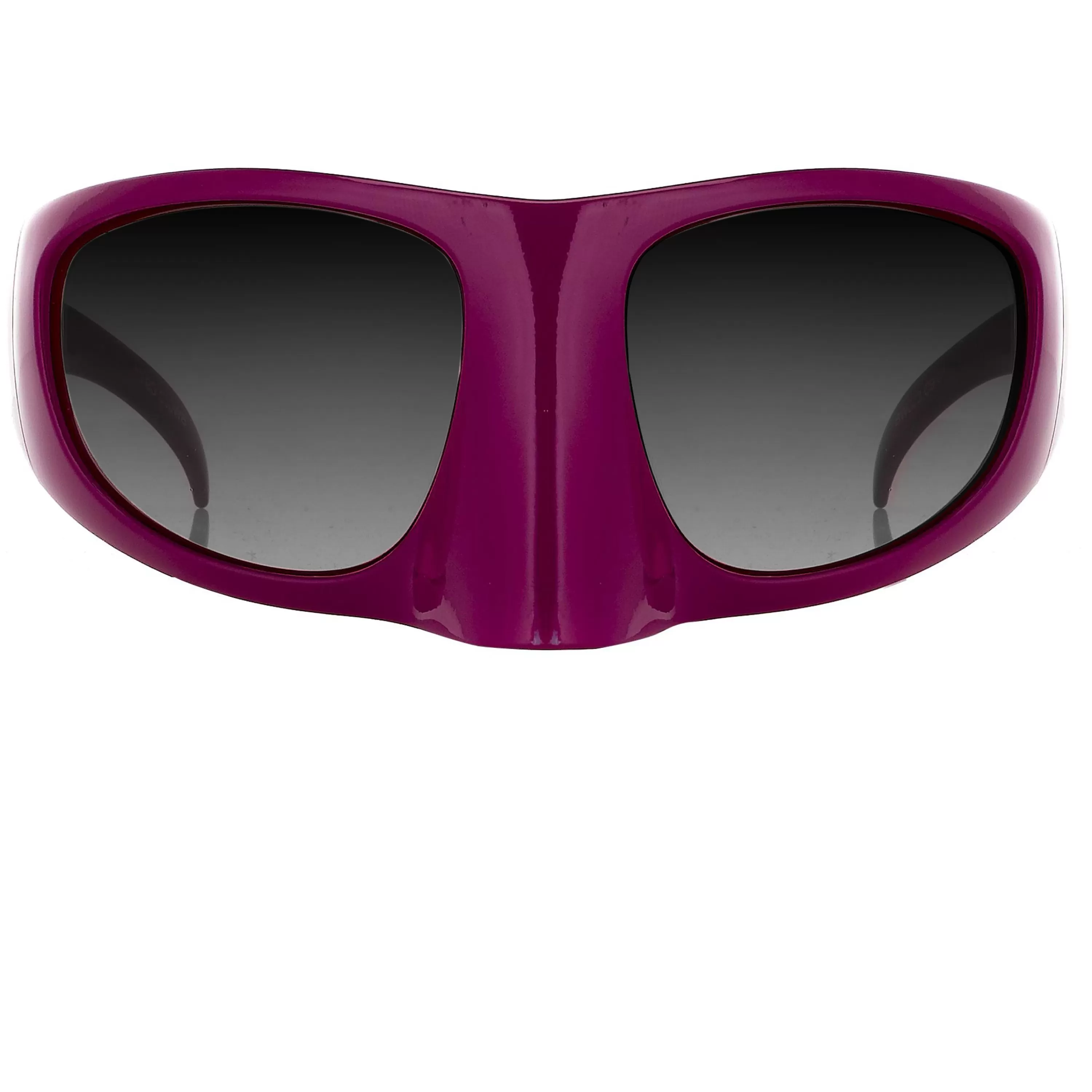 LINDA FARROW UK The Mask Sunglasses in Burgundy