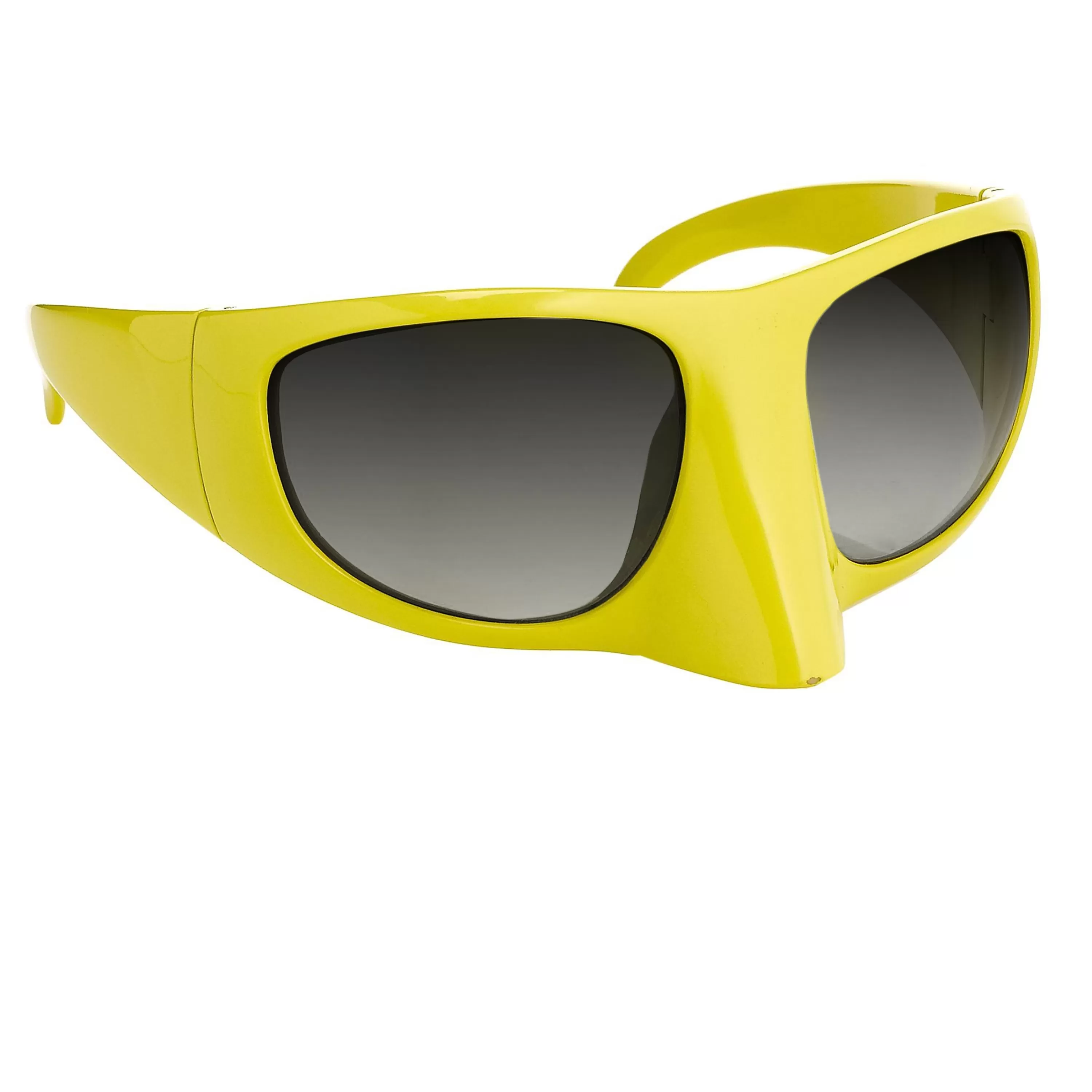 LINDA FARROW UK The Mask Sunglasses in Yellow