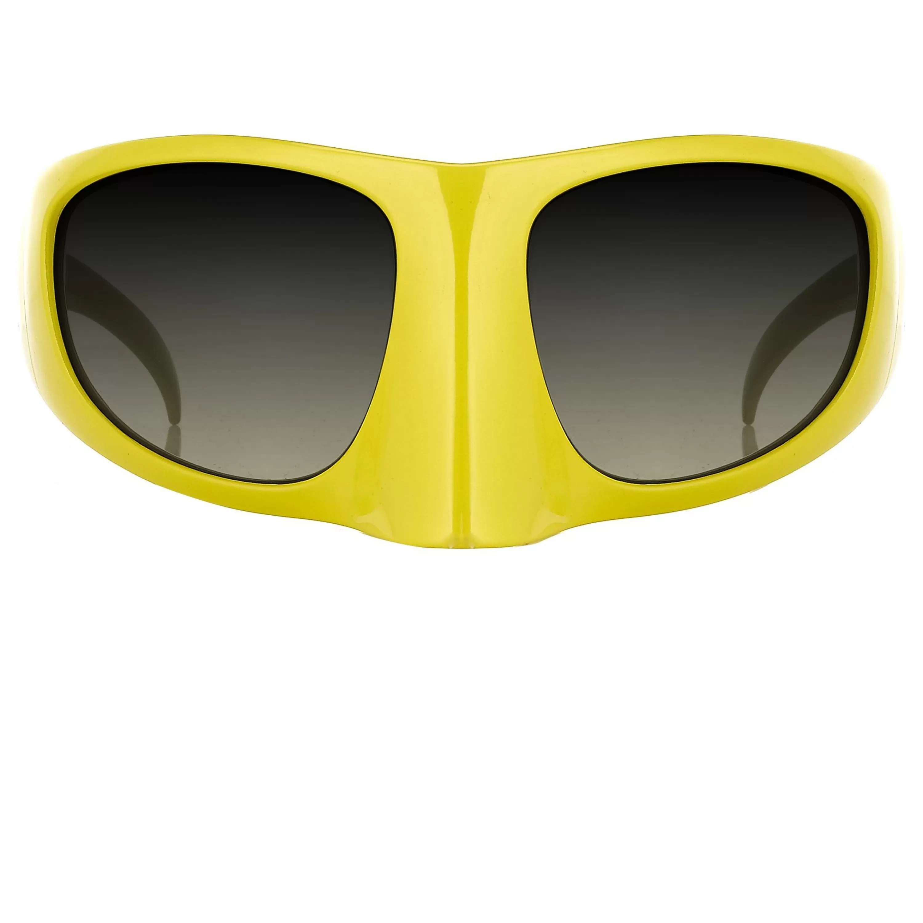 LINDA FARROW UK The Mask Sunglasses in Yellow