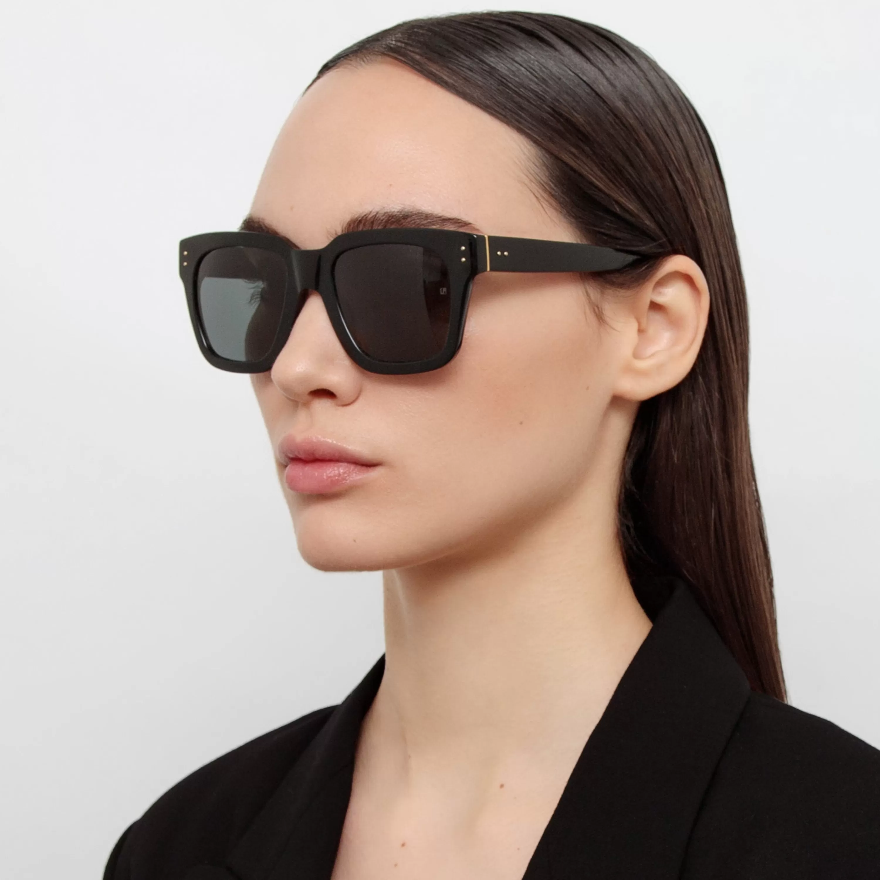 Women Linda Farrow The Max | D-Frame Sunglasses in Black Frame (C4)