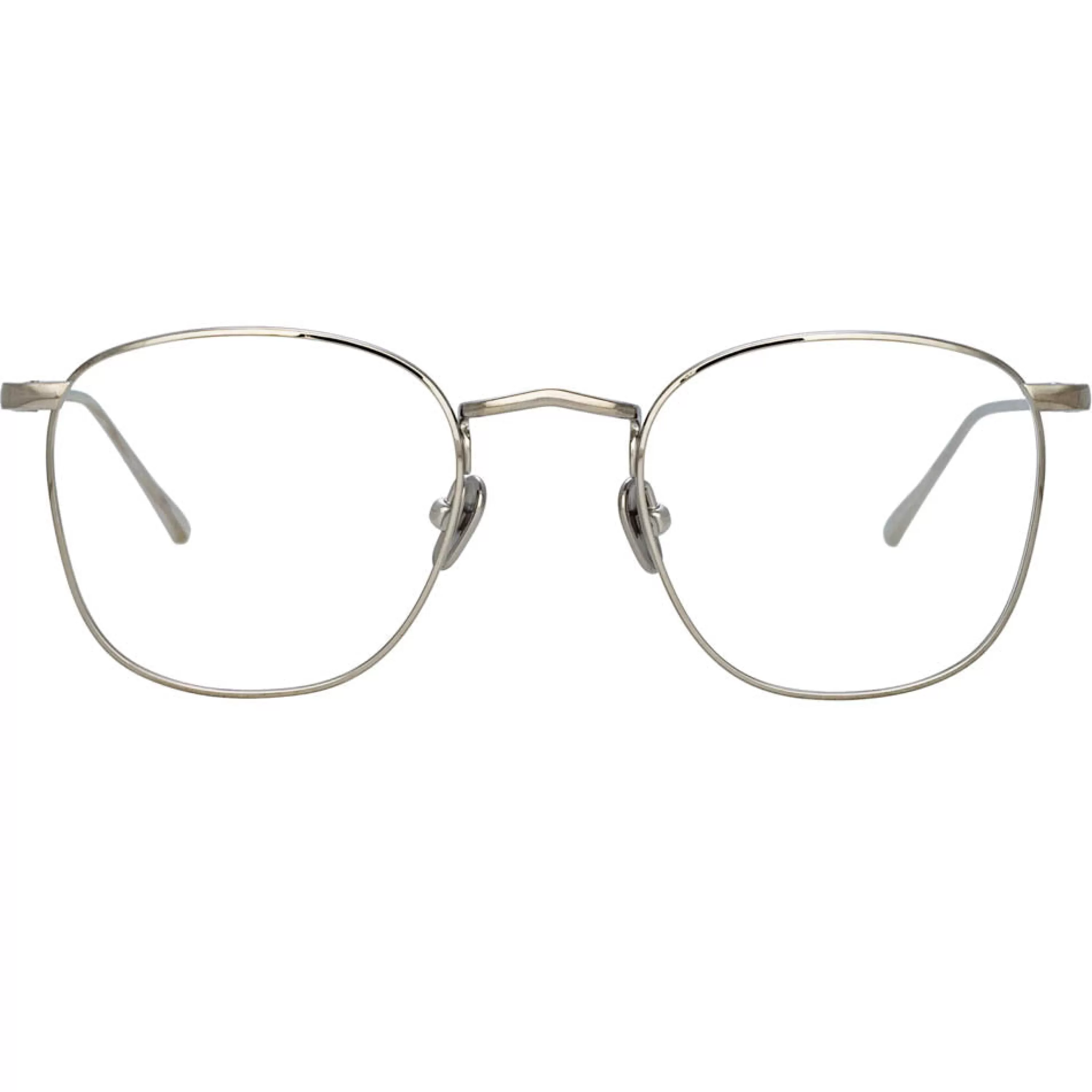 Linda Farrow The Simon | Square Optical Frame in White Gold (C7)
