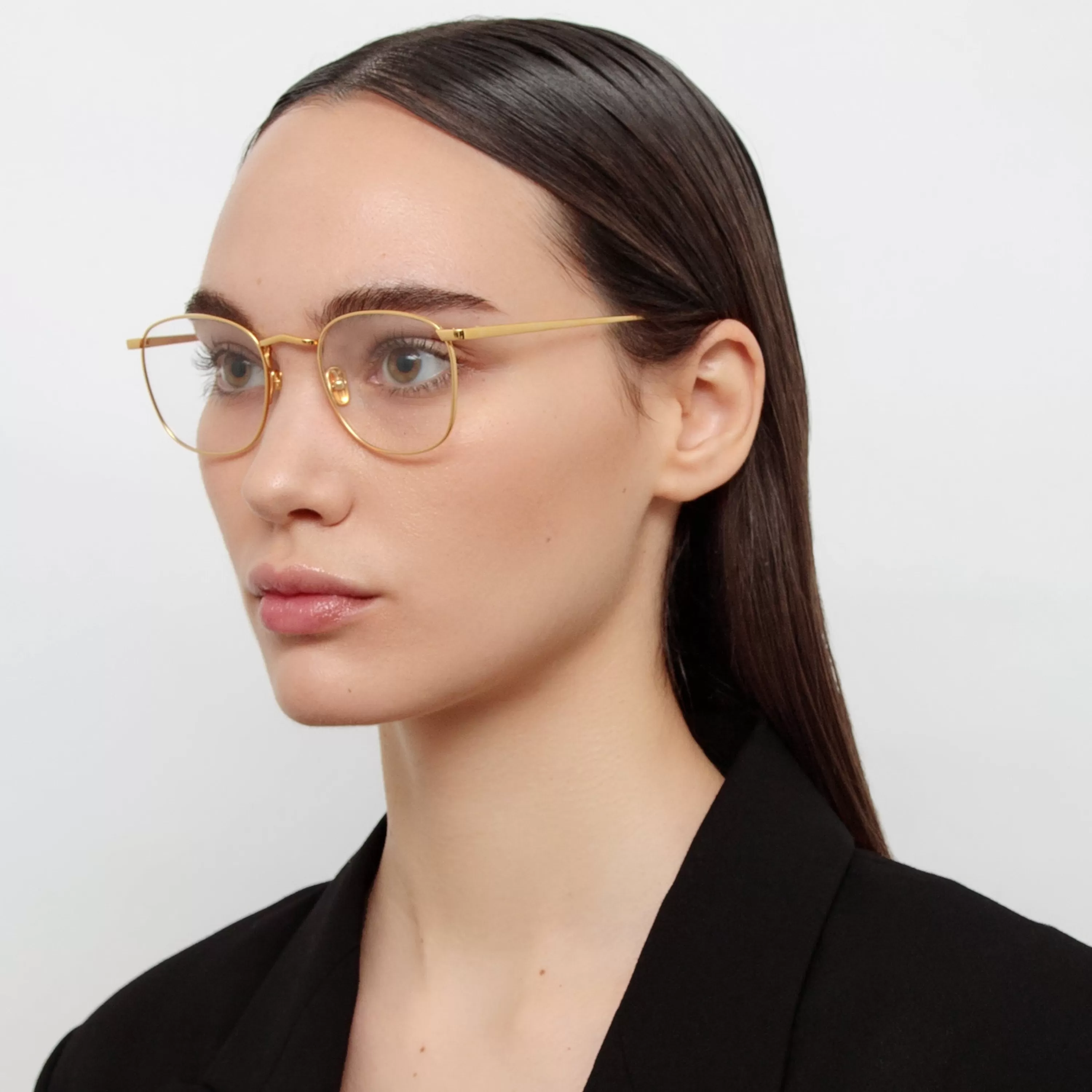 Linda Farrow The Simon | Square Optical Frame in Yellow Gold (C6)