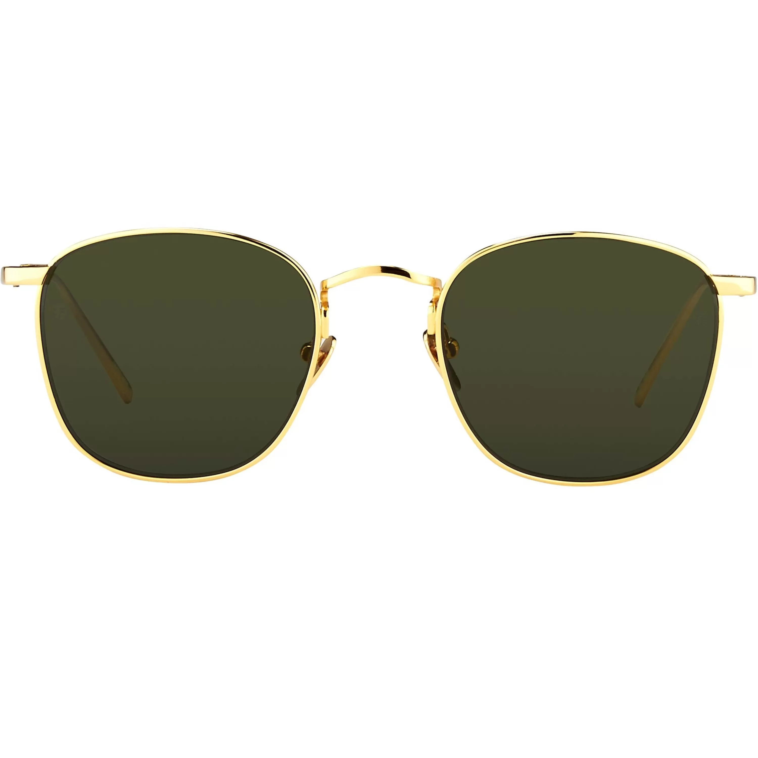 Linda Farrow The Simon | Square Sunglasses in Yellow Gold