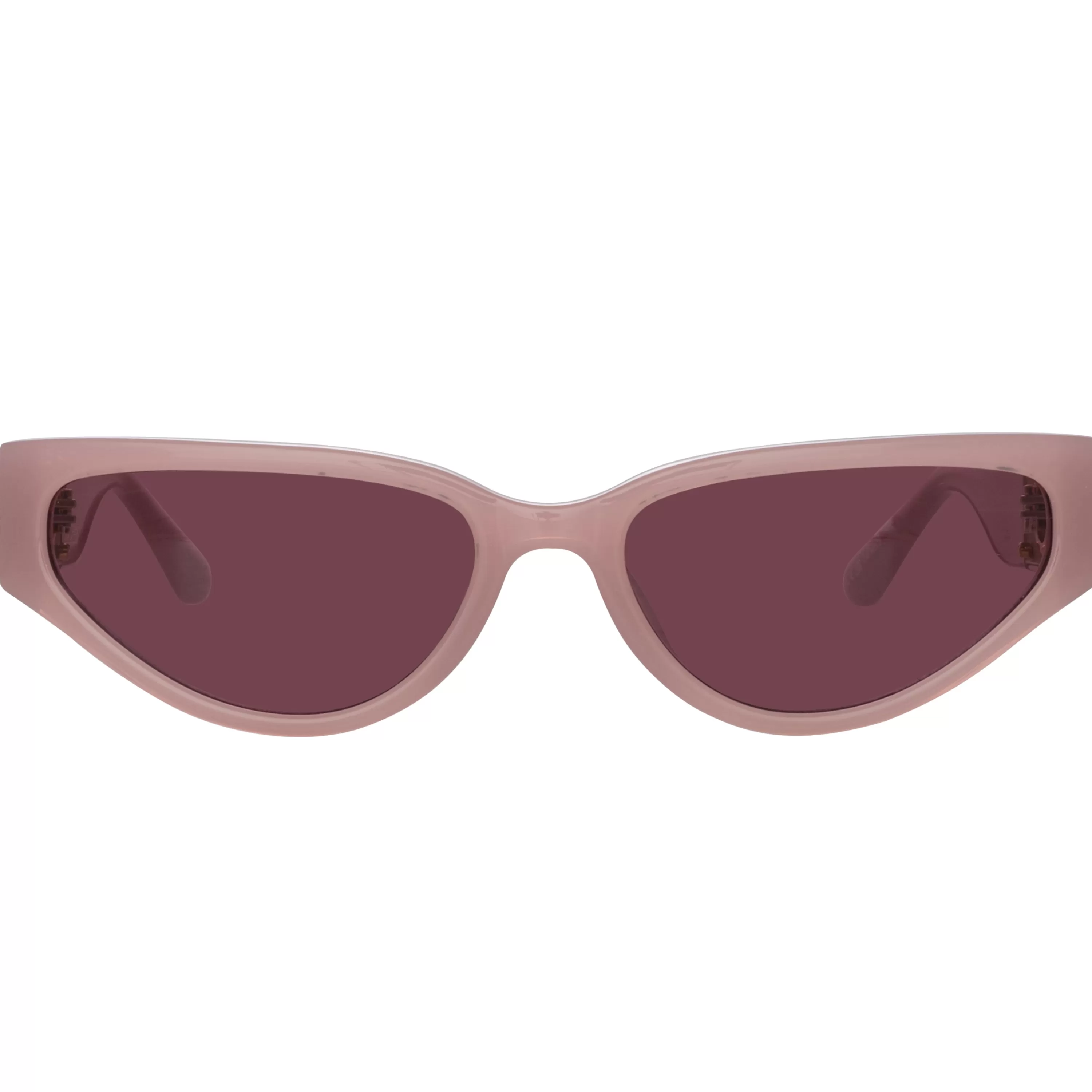 Women LINDA FARROW (U.K.) Tomie Cat Eye Sunglasses in Lilac