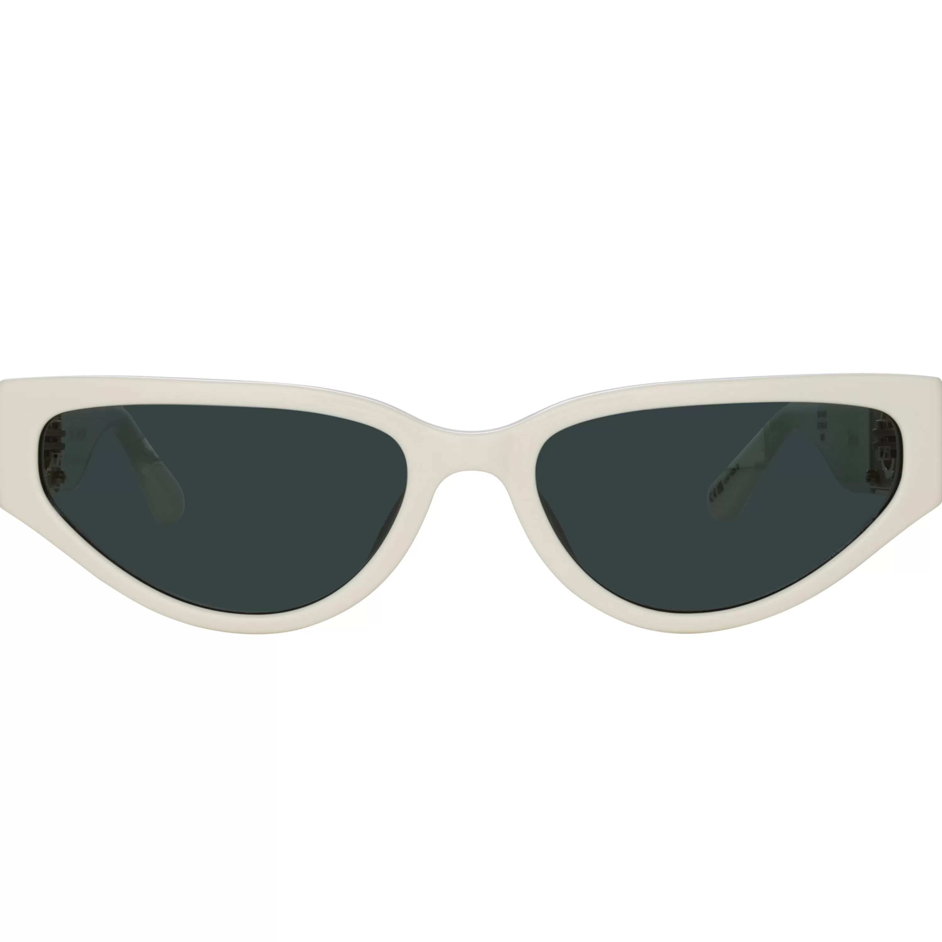 Women LINDA FARROW (U.K.) Tomie Cat Eye Sunglasses in White