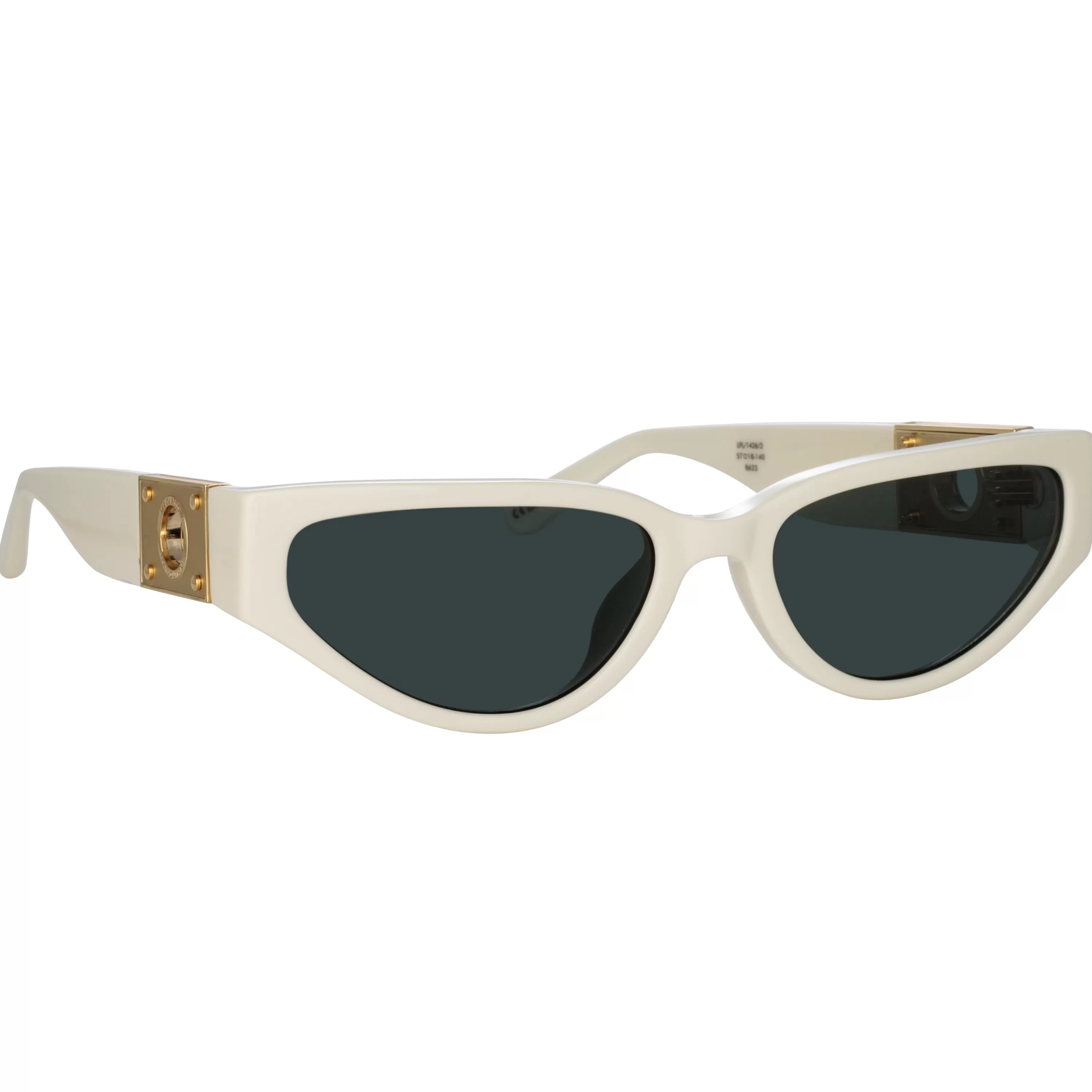 tomie_cat_eye_sunglasses_in_white_2.webp Women LINDA FARROW (U.K.) Tomie Cat Eye Sunglasses in White