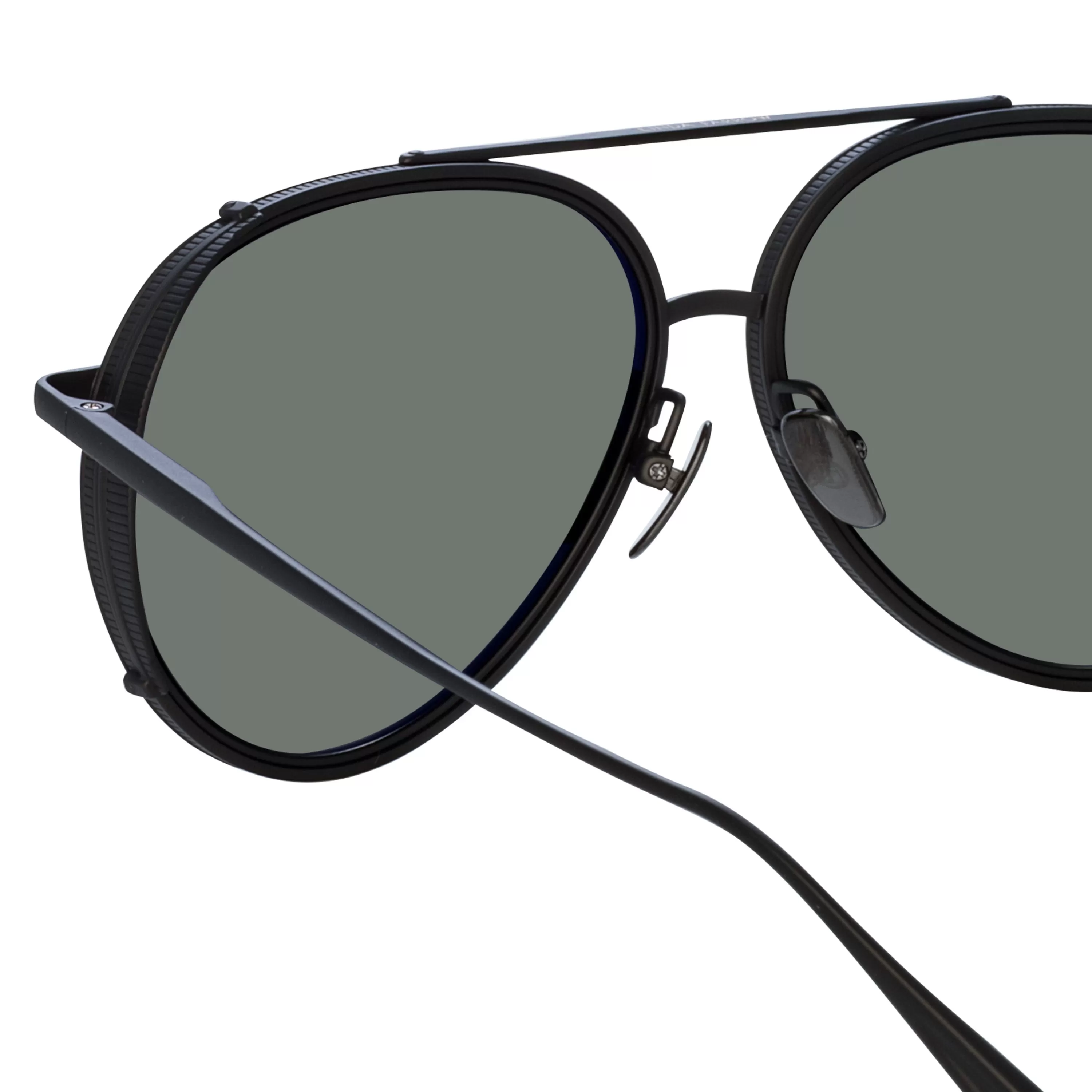 torino_aviator_sunglasses_in_nickel_4.webp Women LINDA FARROW BLACK SERIES Torino Aviator Sunglasses in Nickel
