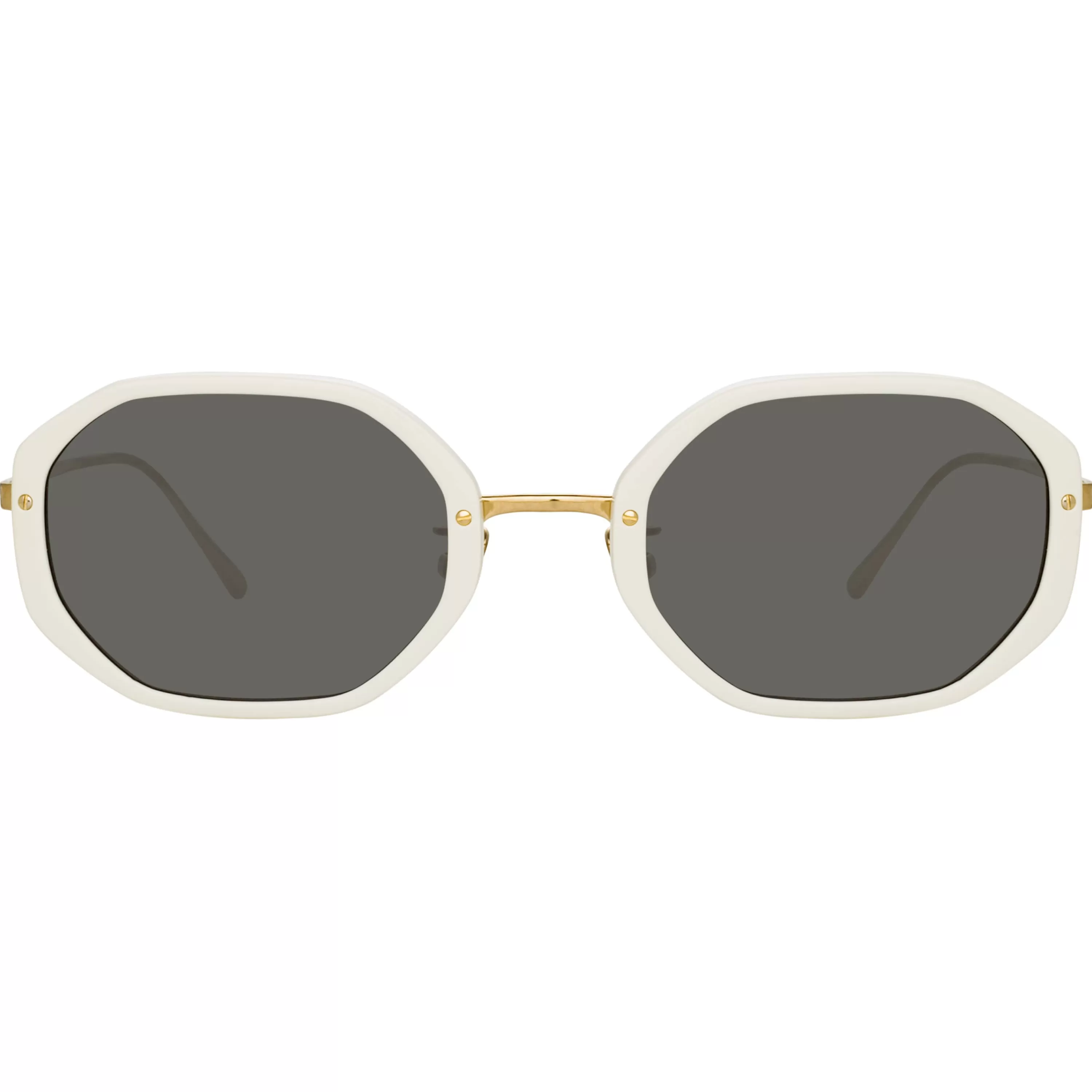 LINDA FARROW UK Tyler Angular Sunglasses in White