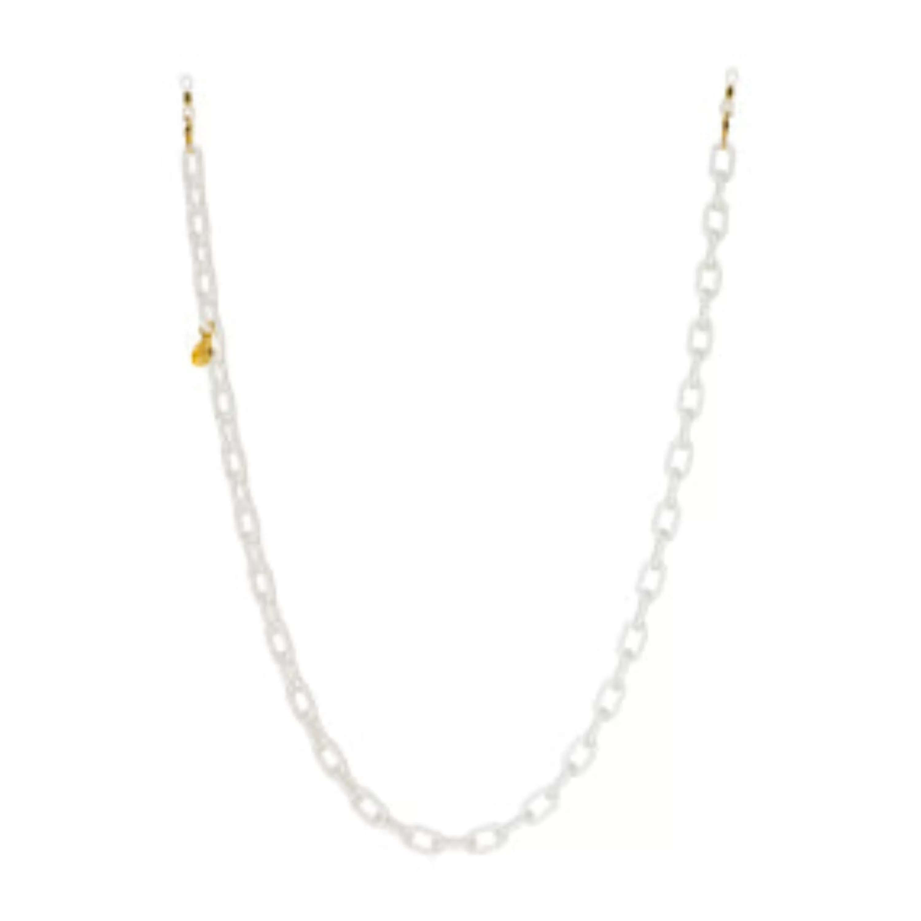 LINDA FARROW (U.K.) White Small Square Acetate Chain