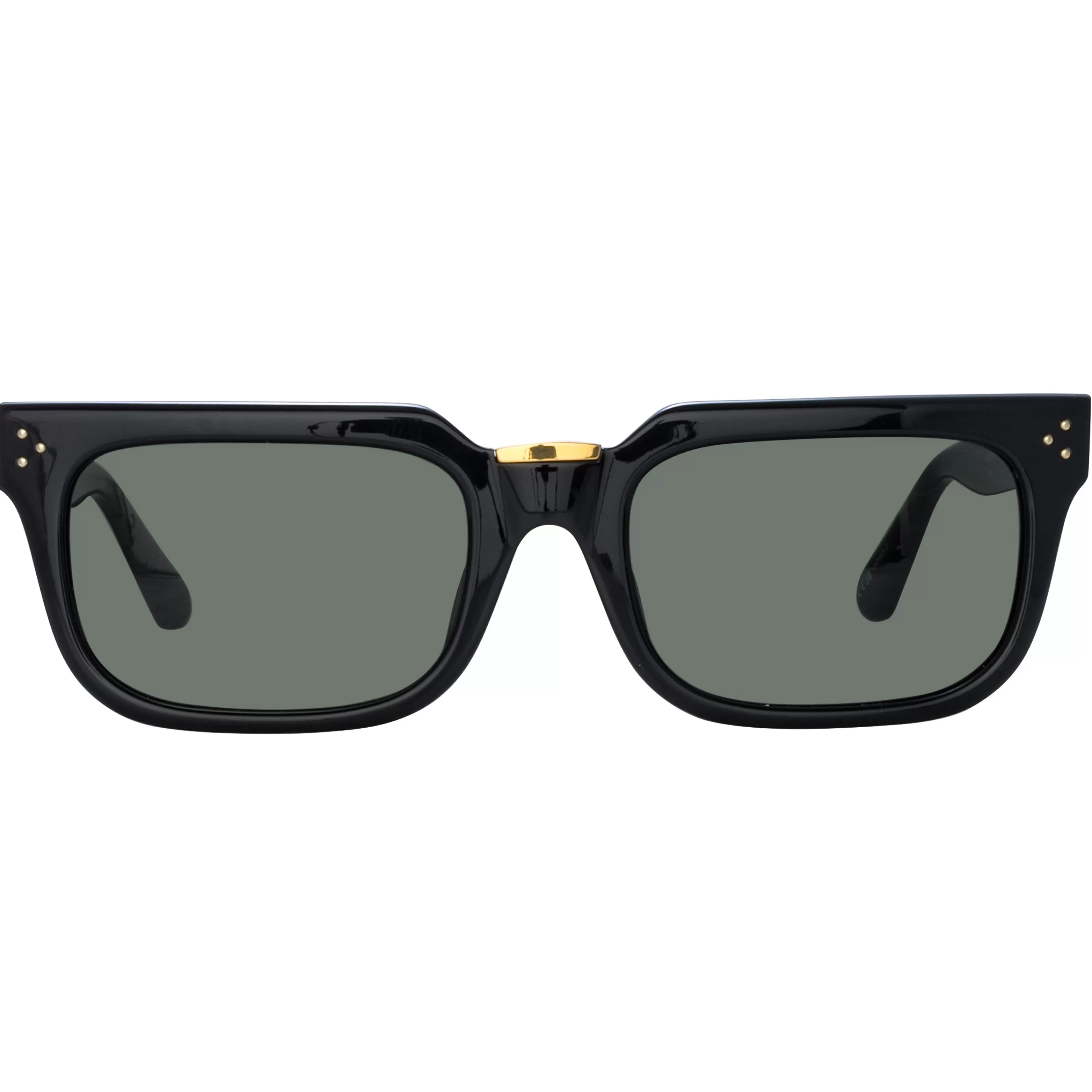 Women LINDA FARROW (U.K.) Yoan Angular Sunglasses in Black